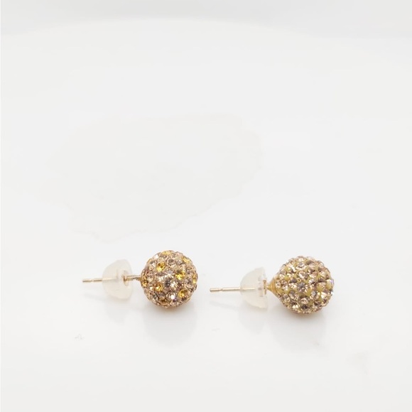 14k Yellow Gold Shambala Stud Earrings 8mm - Picture 6 of 8